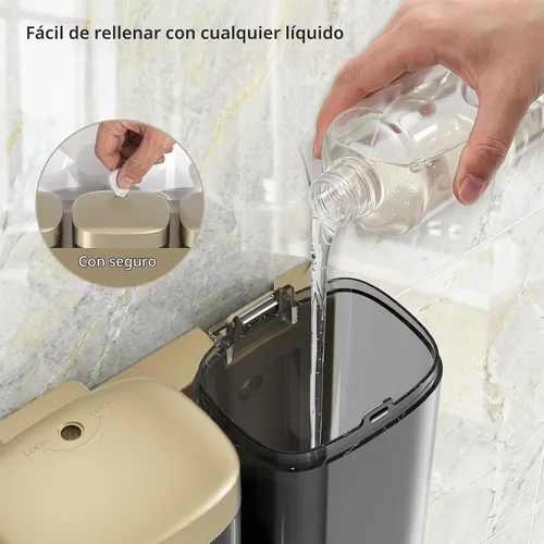 Vista 3 de Dispensador de champú y acondicionador, dispensador de jabón de ducha de 3 Cámara de oro 3