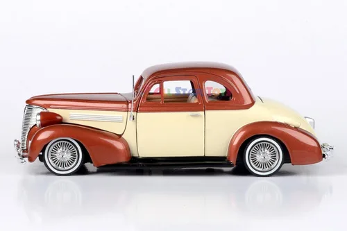 Vista 3 de Motormax 1939 Chevrolet Coupe Lowrider 1:24 Modelo fundido a troquel marrón/crema Get Low Series 79028 por All Star Toys