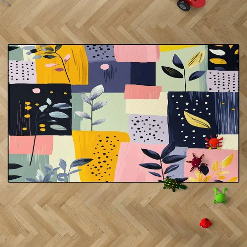 Vista 9 de TOMWISH - Alfombra abstracta pintada a mano en blanco y negro con pintura dorada, sala de estar, dormitorio, decoración de suelo, alfombra