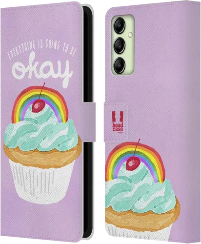 Vista 123 de Head Case Designs Assortment Cupcakes Happiness Leather Wallet Case Compatible with Samsung Galaxy A07 4G Surtido