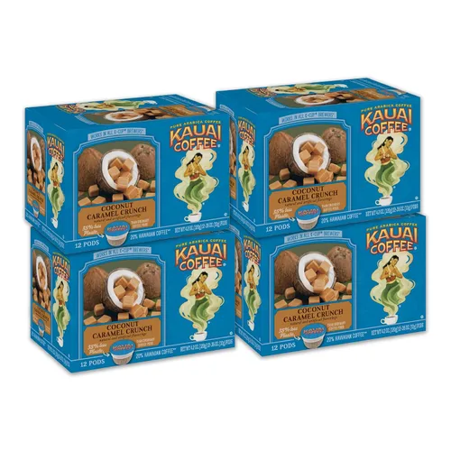 Vista 49 de Kauai Coffee Cápsulas K-Cup para cafeteras Keurig, café arábica, 10% hawaiano, tostado medio, aroma brillante con notas florales, descafeinado, 1