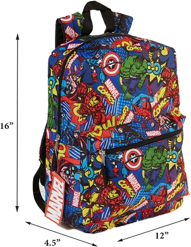 Vista 2 de Mochilas escolares de personajes grandes para niños o adultos, 16 pulgadas, Avengers, Los Vengadores