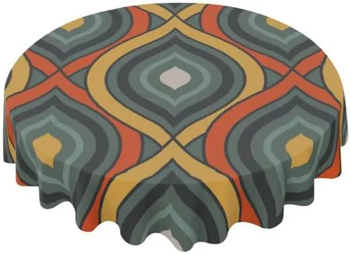Vista 7 de Mantel redondo de moda con flores amarillas, lavable, resistente a las arrugas, para el hogar, cocina, comedor, picnic, campamento, fiesta, color-5
