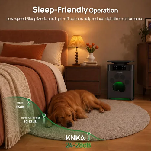 Vista 9 de KNKA Purificador de aire para mascotas para el hogar, mascotas
