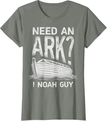 Vista 16 de Need an Ark I Noah Guy Funny Christian Men Women Pun Humour T-Shirt Negro