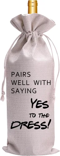 Vista 9 de Wedding Wine Bag for Mr & Mrs 2026 Reusable Champagne Bottle Holder, Anniversary & Bridal Shower Gift, Elegant Keepsake for Couples