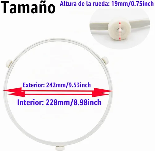 Vista 2 de WB06X10705 Rodillo de anillo giratorio, WB06X10705 Anillo giratorio de microondas para microondas GE, anillo giratorio de microondas Anillo de 1