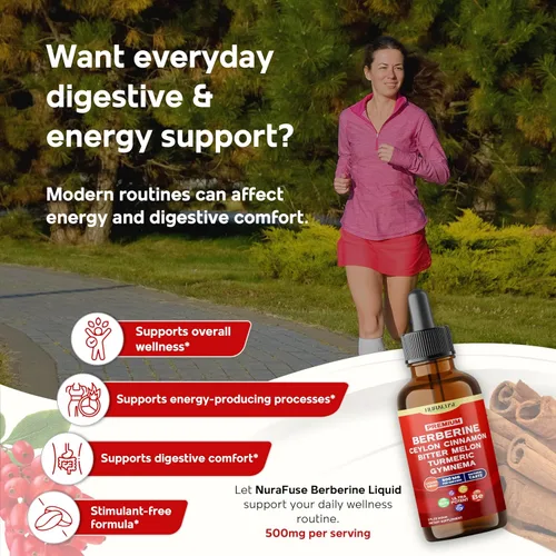Vista 2 de Berberina orgánica, canela de Ceilán, melón amargo, cúrcuma, Gymnema gotas líquidas – 1500 mg por porción, ultra potente – 2 onzas líquidas
