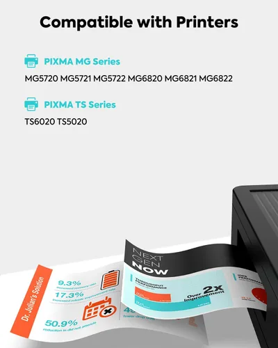 Vista 3 de TESEN Cartucho de tinta de repuesto compatible para Canon 270 XL 271 XL PGI 270XL CLI 271XL con uso gris con impresora Canon PIXMA MG7720 PIXMA