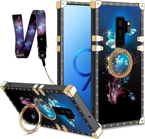 Vista 14 de Funda para Samsung Galaxy S8 Plus con soporte de anillo, patrón de moda, parte trasera de policarbonato duro y TPU suave, cubierta de protección a