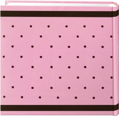 Vista 2 de Pioneer 2-Up Baby Dot - Álbum de fotos con marco de tela, 200 bolsillos, color rosa y marrón