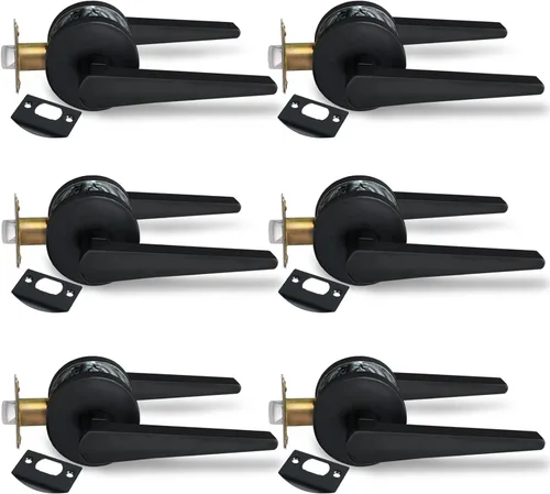 Vista 25 de MD8820-DB-BK-1P - Manija de puerta de privacidad sólida para dormitorio y baño, acabado negro mate