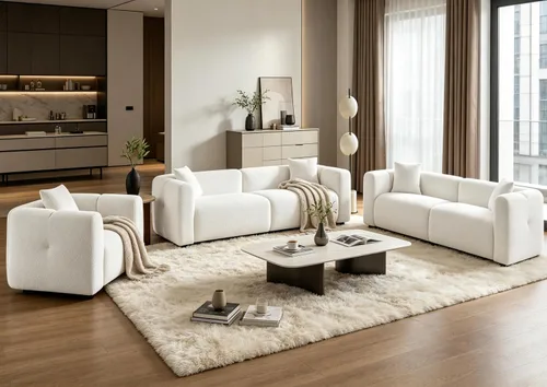 Vista 16 de VANOMi Juego de sofá modular seccional extragrande en forma de nube con sofá de 95" y sillones de 42" para sala de estar, juego de muebles tapizados