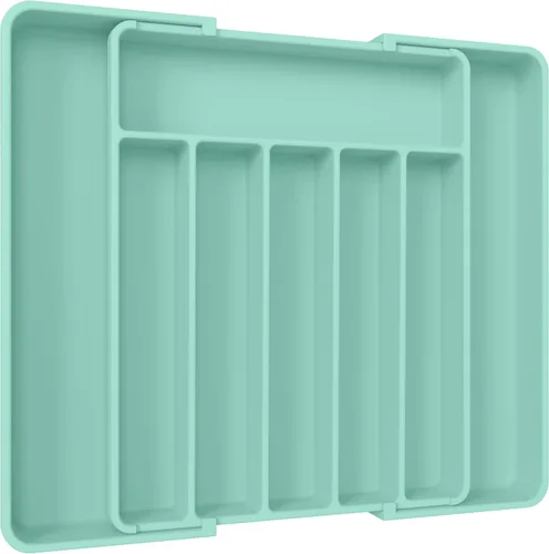 Vista 18 de Aujen Organizador de cubiertos – Organizador de cajones de cocina expandible, organizador de utensilios ajustable, bandeja de cubiertos