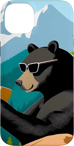 Vista 15 de iPhone 16 Bear Enjoying A Coffee Case