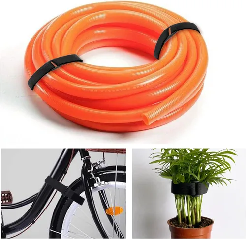Vista 7 de Correas de cable ajustables de 16 pies x 0.8 pulgadas con hebillas, longitud de corte libre, bridas de sujeción reutilizables negras, correa