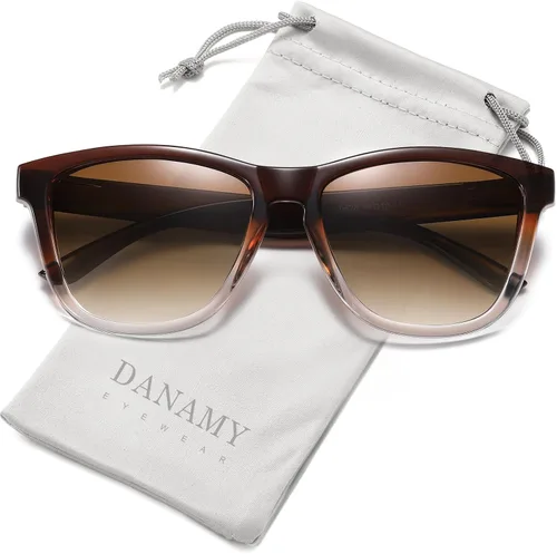 Vista 21 de DANAMY Gafas de sol polarizadas para mujer y hombre, protección UV A1- rosa