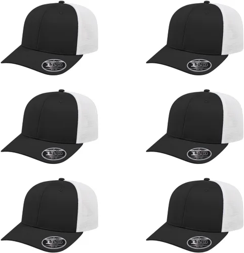Vista 30 de Cap America i8502 Flexfit 110 Premium - Gorra de camionero de perfil medio con 6 paneles de malla trasera con protección UV y cierre ajustable