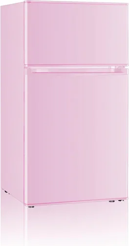 Vista 9 de Saeoola Mini refrigerador con congelador, 3.2 pies cúbicos, mini refrigerador compacto de 2 puertas con congelador separado para dormitorio