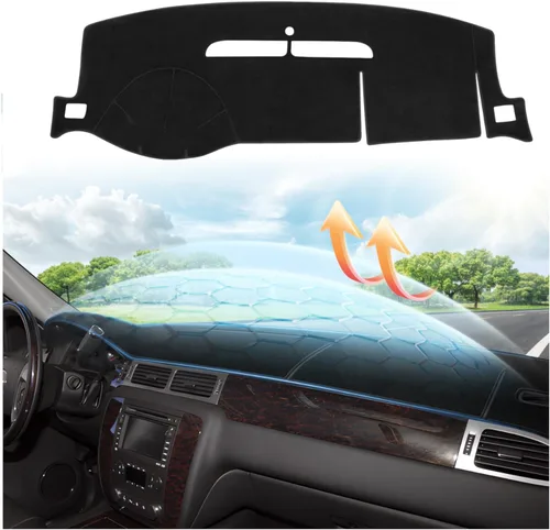 Vista 55 de CARTIST Cubierta negra para salpicadero para Toyota Solara 2004-2008, antideslizante, antirreflejo, protección UV, tapete interior de primera calidad