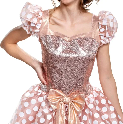 Vista 4 de Disguise Disfraz de Minnie Deluxe para adultos de oro rosa para mujer Multicolor