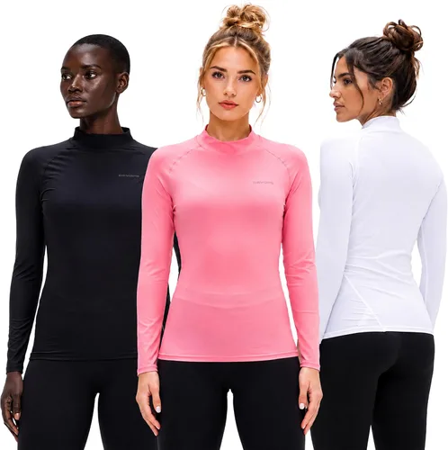 Vista 11 de DEVOPS Paquete de 3 camisetas de compresión de manga larga con cuello alto (3 unidades) Negro/Negro/Negro