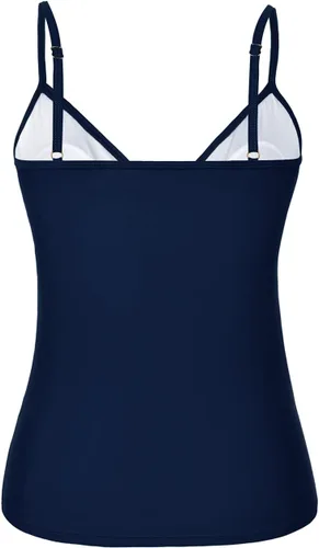 Vista 3 de Hilor Tankini para mujer con volantes fruncidos y cuello en V