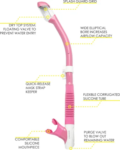 Vista 3 de Cressi Juego de esnórquel para adultos Máscara y snorkel Máscara de silicona cómoda de primera calidad Snorkel superior seco Diseñado