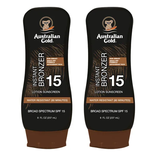 Vista 9 de Australian Gold Loción de protección solar con bronceador instantáneo SPF 15, 8 onzas, amplio espectro, resistente al agua, no graso, SPF 15, 8