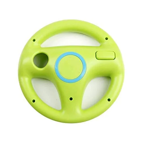 Vista 2 de GH Mario Kart 8 Steering Wheel Compatible with Nintendo Wii (Yoshi Green, 2 Pack), Racing Games Wheels for Wii (U) Remote Controller