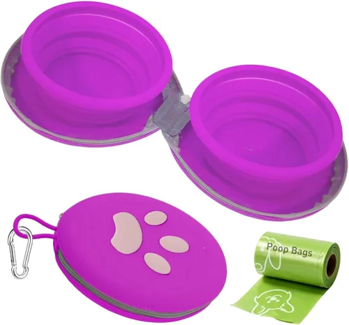 Vista 16 de Mosquetón de silicona portátil plegable 2 en 1 para perros