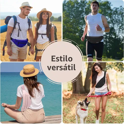 Vista 6 de MAXTOP Riñonera Grande Cruzada Riñonera de Cintura con 4 Bolsillos con Cremallera Artículos Esenciales de Senderismo y Viaje para Mujeres y Hombres