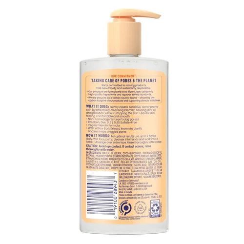 Vista 7 de Biore - Limpiador facial suave y transpirable para acné, limpiador facial suave para pieles sensibles y propensas al acné, impregnado con extracto