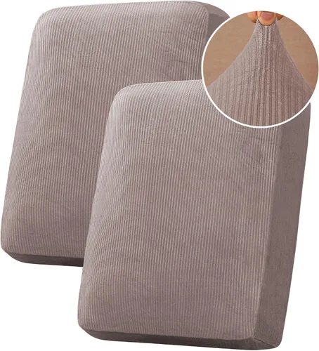 Vista 20 de H.VERSAILTEX Funda de cojín elástica de terciopelo para sofá, funda de cojín de felpa para cojines de silla, protector de muebles, cojín de asiento
