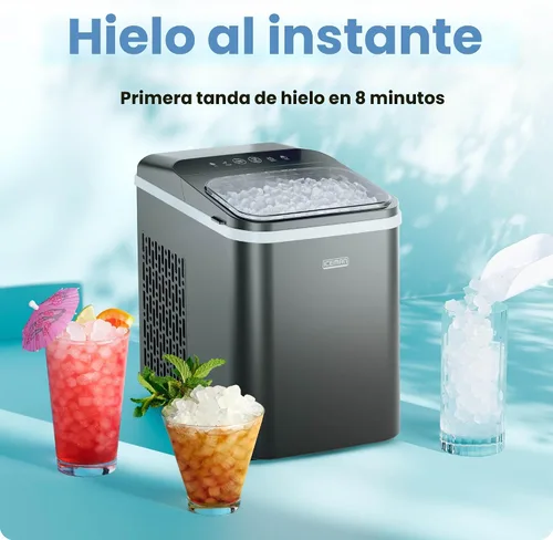 Vista 3 de Iceman - Máquina compacta de hielo en forma de guijarro, máquina de hielo en pepitas para encimera que produce hielo masticable en 8 minutos