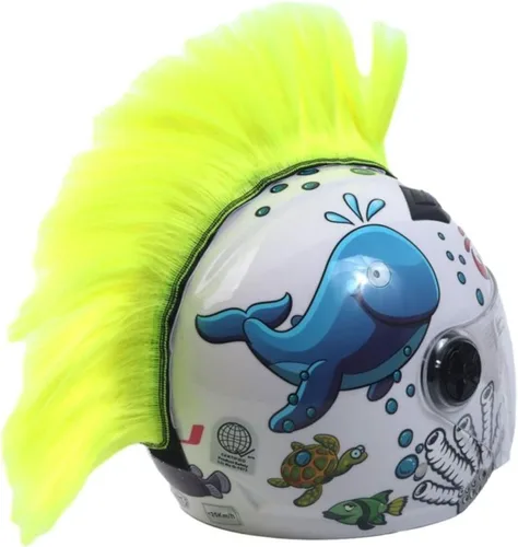 Vista 12 de Pelucas con Cresta Mohawk para Casco de Motocicleta, Ciclismo, Patinetas, Polo, Esquí, Snowboard, Traje de Cosplay Negro