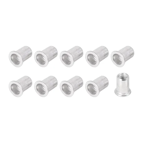 Vista 18 de METALLIXITY Tuercas de remache (M3) 25 piezas, tuercas roscadas de aleación de aluminio, para sujetadores mecánicos de muebles, tono plateado