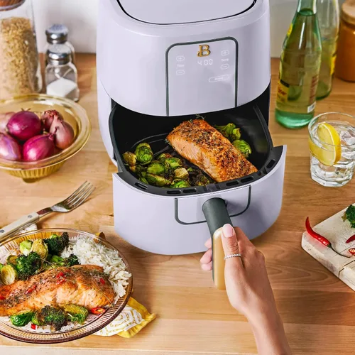 Vista 3 de Beautifu - Freidora de aire digital de 3 cuartos de galón con tecnología TurboCrisp, diseño compacto de encimera con 4 ajustes preestablecidos