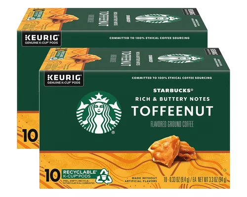 Vista 27 de Cápsulas de café K-Cup de Starbucks, café con sabor caliente o helado, caramelo, 10 cápsulas Keurig Cápsulas K-Cup 100% Arabica para cafeteras