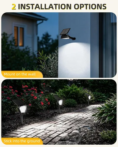 Vista 5 de T-SUN Luces solares para exteriores, impermeables, IP65, paquete de 6 luces LED solares que cambian de color, IP65, impermeables, inteligentes
