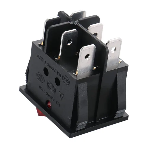 Vista 6 de Baomain - 1 paquete de interruptor basculante doble con luz roja, ON/Off DPDT de 6 pines, 16 A/250 V CA, 16 A/125 V CA, listado UR VDE