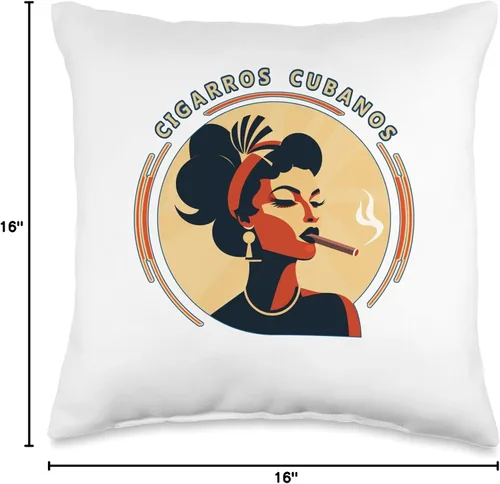 Vista 4 de Underground Cargo Cigarros Cubanos - Almohada de cigarros cubanos de 16 x 16 pulgadas, multicolor