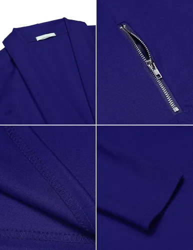 Vista 6 de ELESOL Chaquetas tipo blazer para mujer, manga larga, frente abierto, trajes casuales de negocios, trajes de trabajo, chaquetas con bolsillos