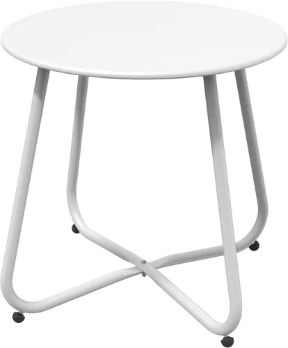 Vista 10 de Grand patio Mesa auxiliar para exteriores con asa, mesa auxiliar pequeña portátil, mesa auxiliar de café redonda de 17 pulgadas dorada Oro con mango