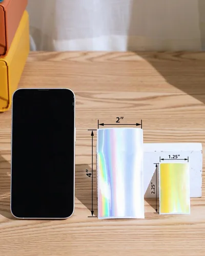 Vista 8 de Etiquetas térmicas, etiqueta autoadhesiva holográfica plateada de 4 "x 2" Plateado