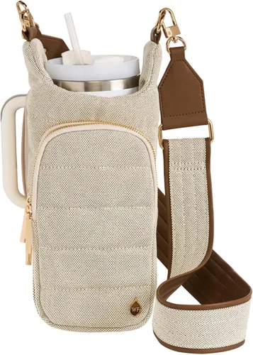 Vista 25 de WanderFull® Ranura con cremallera original HydroBag® HANDLE™ para mango, soporte para botella de agua cruzado manos libres y accesorios para vasos