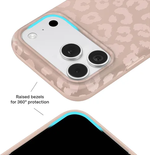 Vista 1038 de VELVET CAVIAR Funda para iPhone 15, compatible con MagSafe, probada contra caídas de 10 pies, fundas protectoras de diseño, leopardo color rosa