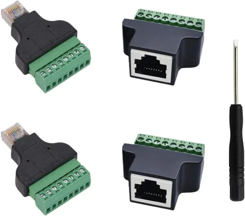 Vista 9 de Bloque de terminales de tornillo hembra 8P8C RJ45 a 8Pin para Cat5
