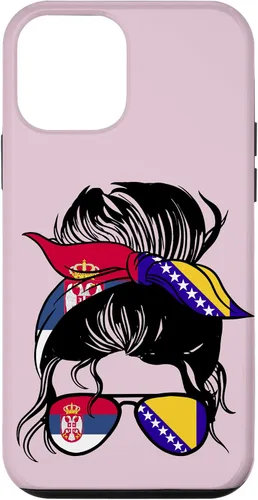 Vista 12 de Funda para iPhone 14, mitad bosnia, mitad serbia, raíces bosnias y serbias