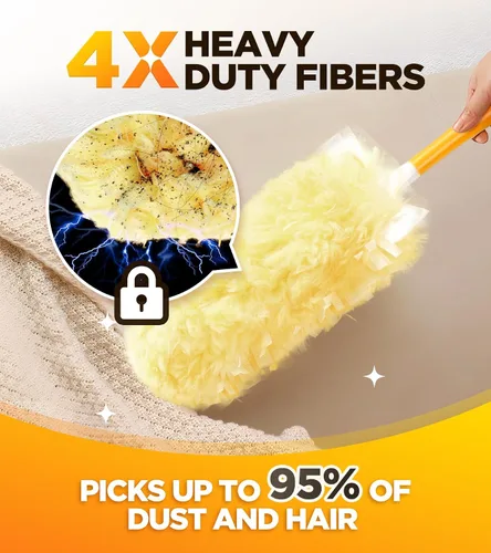 Vista 3 de 60 Count Heavy Duty Duster Refills for Swiffer, Multisurface 360° Larger Size Dusters with 4X Microfibers, Unscented Disposable Dusters for Cleaning